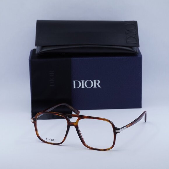 Dior Model DIORBLACKSUITO N3I 2500 Aviator 56mm Eyeglasses – Havana - Picture 4 of 10